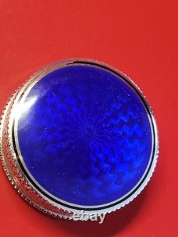 Superb Antique Solid Silver Enamelled Vermeil Pill Box