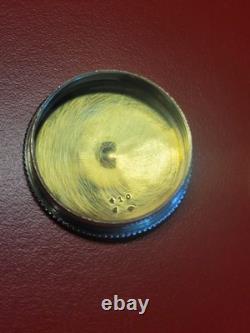 Superb Antique Solid Silver Enamelled Vermeil Pill Box