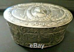 Superb Box Oval Old Engraved Silver Punches Late Nineteenth Century