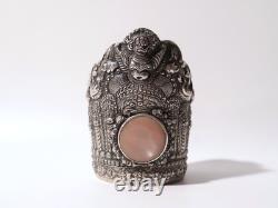 Superb Large Antique Asian Ethnic Solid Silver Cuff Bracelet, 19th Century