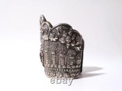 Superb Large Antique Asian Ethnic Solid Silver Cuff Bracelet, 19th Century