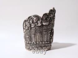 Superb Large Antique Asian Ethnic Solid Silver Cuff Bracelet, 19th Century