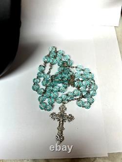 Superb Large Antique Solid Silver and Crystal Rosary