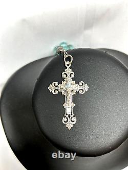 Superb Large Antique Solid Silver and Crystal Rosary