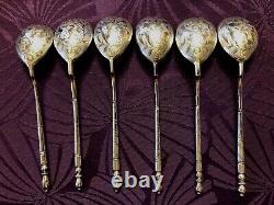 Superb, Old And Lourdes Spoons In Solid Silver Russia Year 1844 And 1846