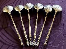 Superb, Old And Lourdes Spoons In Solid Silver Russia Year 1844 And 1846