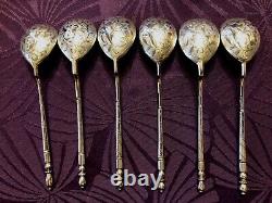 Superb, Old And Lourdes Spoons In Solid Silver Russia Year 1844 And 1846