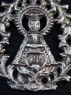 Superb Old Big Religious Medal In Sterling Silver Xviiith Century
