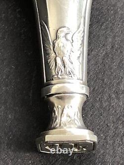 Superb Old Cachet Sceau With 2 Imperial Aigles In Massive Argent Edmond Molle