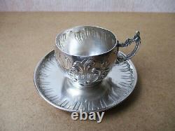 Superb Old Coffee Cup In Solid Silver, Minerve Punch, First Name Jeanne