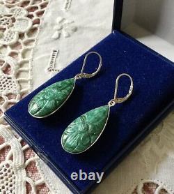 Superb Old Emerald Sculpted Emerald Buckets, Massive Silver, See