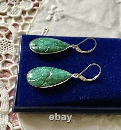 Superb Old Emerald Sculpted Emerald Buckets, Massive Silver, See