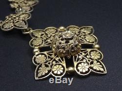 Superb Old Necklace In Sterling Silver Vermeil Maltese Cross Nineteenth Empire Style