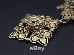 Superb Old Necklace In Sterling Silver Vermeil Maltese Cross Nineteenth Empire Style