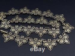 Superb Old Necklace In Sterling Silver Vermeil Maltese Cross Nineteenth Empire Style