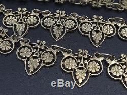 Superb Old Necklace In Sterling Silver Vermeil Maltese Cross Nineteenth Empire Style