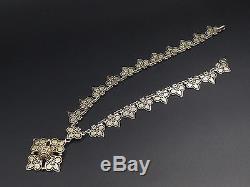 Superb Old Necklace In Sterling Silver Vermeil Maltese Cross Nineteenth Empire Style