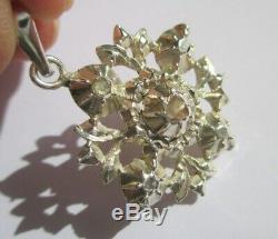 Superb Old Regional Pendant Savoy XIX Diamonds Sterling Silver 7.7g 4cm