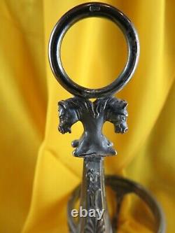 Superb Old Saloon Solid Silver Ep Empire Poincon Old Decor Horse