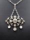 Superb Old Sterling Silver Pendant And Rhinestones Lavallière Xix