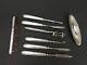 Superb Set Of Solid Silver Minerve Manicure Tools, Antique 19th Century
