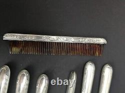 Superb Set of Solid Silver Minerve Manicure Tools, Antique 19th Century