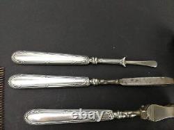 Superb Set of Solid Silver Minerve Manicure Tools, Antique 19th Century