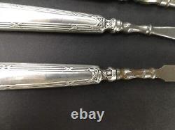 Superb Set of Solid Silver Minerve Manicure Tools, Antique 19th Century