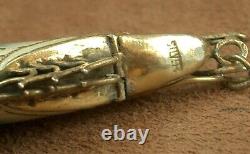 Superb Vintage Solid Silver Enameled Shrimp Pendant