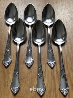Superb rare 6 antique small Art Nouveau silver spoons Kaltenbach