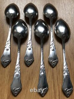 Superb rare 6 antique small Art Nouveau silver spoons Kaltenbach
