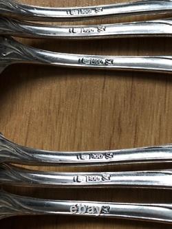 Superb rare 6 antique small Art Nouveau silver spoons Kaltenbach