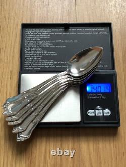 Superb rare 6 antique small Art Nouveau silver spoons Kaltenbach