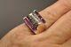Tank Ring Ancient Silver And Gold Massive Antique Solid Silver Gold Ring T52