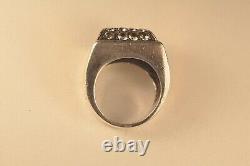 Tank Ring Ancient Silver And Gold Massive Antique Solid Silver Gold Ring T52