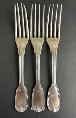 Translate this title in English: Antique 3 sterling silver solid silver forks Mahler old man Ceres 19th century