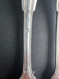 Translate this title in English: Antique 3 sterling silver solid silver forks Mahler old man Ceres 19th century