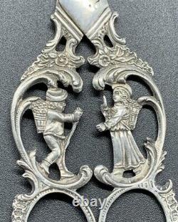 Translation: Ancient Pair of Solid Silver Grape Scissors 18th Century Farmer General Paris
