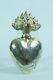 Translation: Ancient Large Heart Of Mary Bottle 19th Century Solid Silver Vermeil Rare.