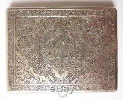 Transmission Cigarette Case Engraved Solid Silver Around 1920 Old Silver Box 100g