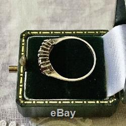 Trilogy Old Sapphire Ring Garnet Topaz Sterling Silver