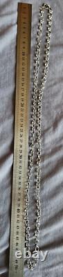 Tunisia Antique long silver chain with rings L= 105 cm P = 57 gr