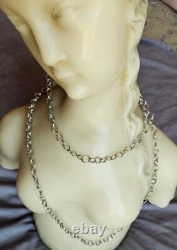 Tunisia Antique long silver chain with rings L= 105 cm P = 57 gr