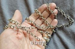 Tunisia Antique long silver chain with rings L= 105 cm P = 57 gr