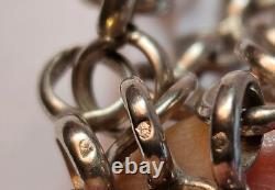 Tunisia Antique long silver chain with rings L= 105 cm P = 57 gr