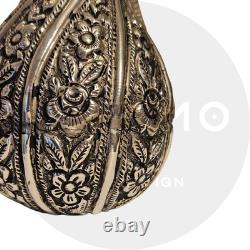 Tunisia Old silver pear-shaped flask, traditional craftsmanship