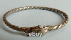 Twisted solid silver bracelet, antique jewelry, 10.9 g silver bracelet, handmade