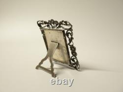 Two antique miniature frames, solid silver and gilt copper, 20th century