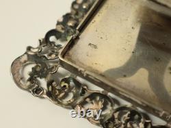 Two antique miniature frames, solid silver and gilt copper, 20th century