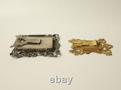 Two antique miniature frames, solid silver and gilt copper, 20th century